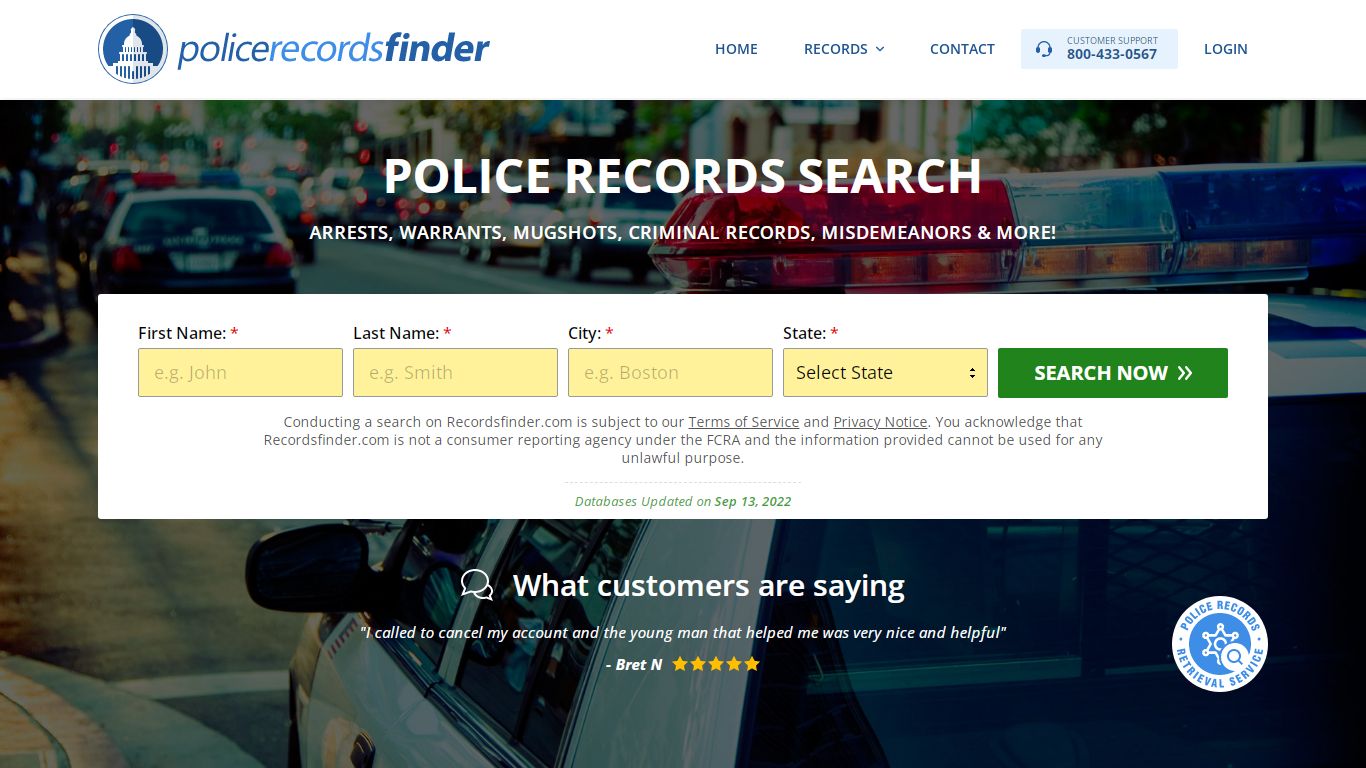 Police Records Search - Recordsfinder.com